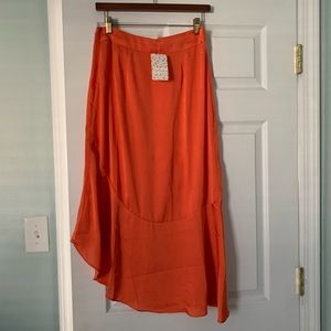 Orange Free People Midi Skirt